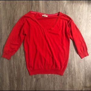 Red sweater, Banana Republic.